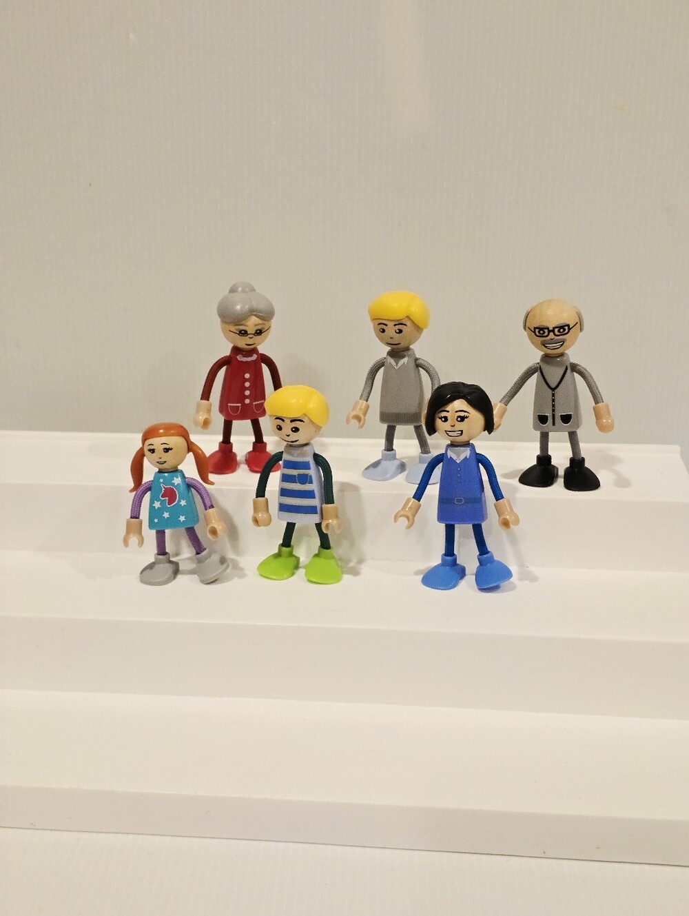 Playtive Wood And Plastic Posable Dollhouse Family Figure Set